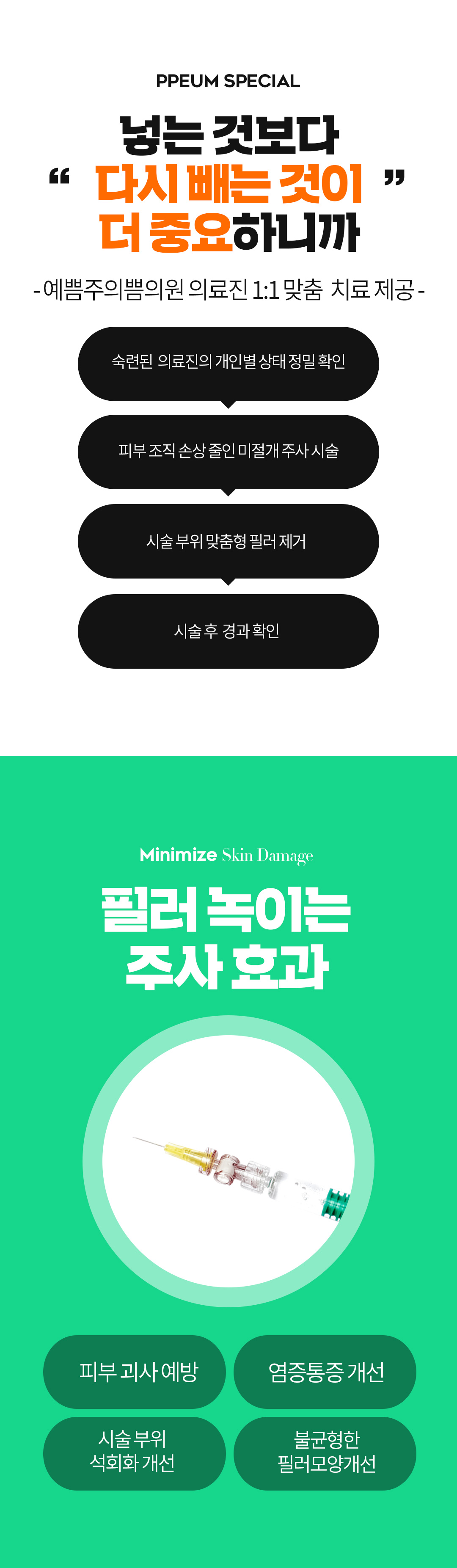 필러, 넣는것만큼 안전한 제거가 중요하니까