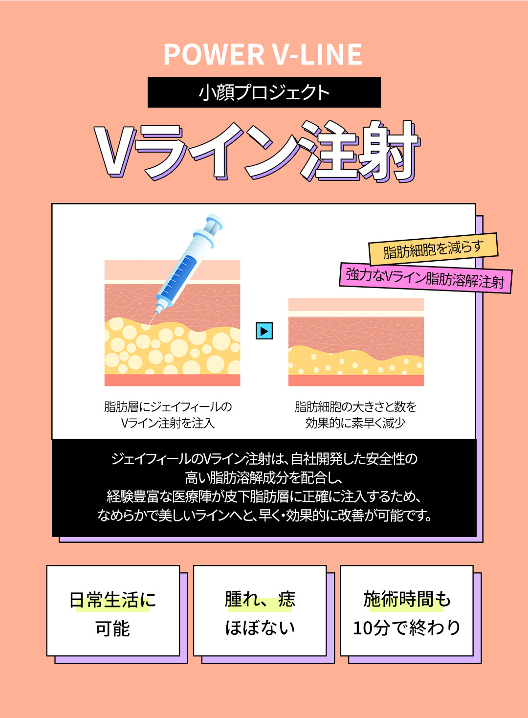 ボトックスで過度に発達した筋肉を整えて
スリムなラインだけを残そう

－純正・定量のみを施術し、過度な施術は×
－個人の骨格、筋肉量に合わせた施術で効果と満足度UP