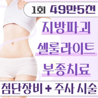 허벅지.복부.등.팔 셀룰리스. 지방분해주사&초음파지방분해&충격파지방분해