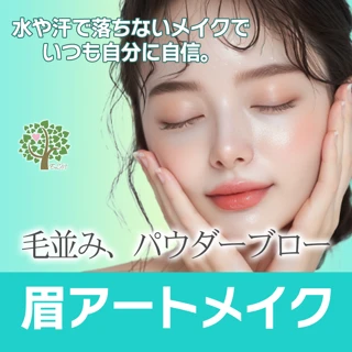 眉アートメイク1回|毛並み、パウダーブロー
