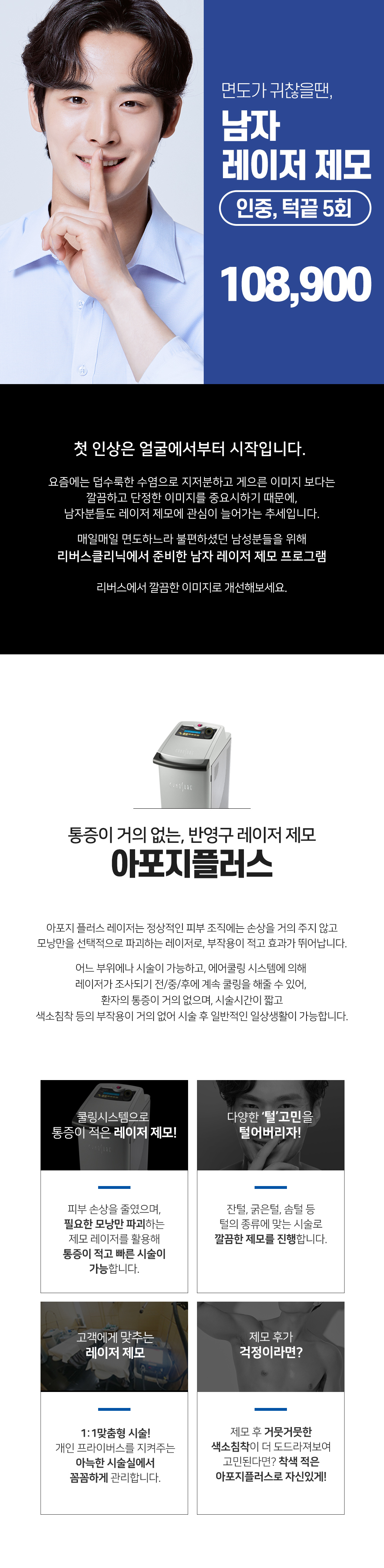 매일매일 귀찮았던 면도는 이제 그만, 남자 레이저 제모