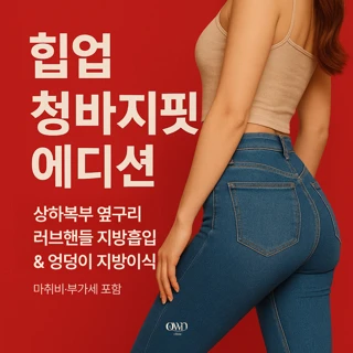 힙업 청바지핏 에디션 상하복부 옆구리 러브핸들 지방흡입 & 엉덩이 지방이식