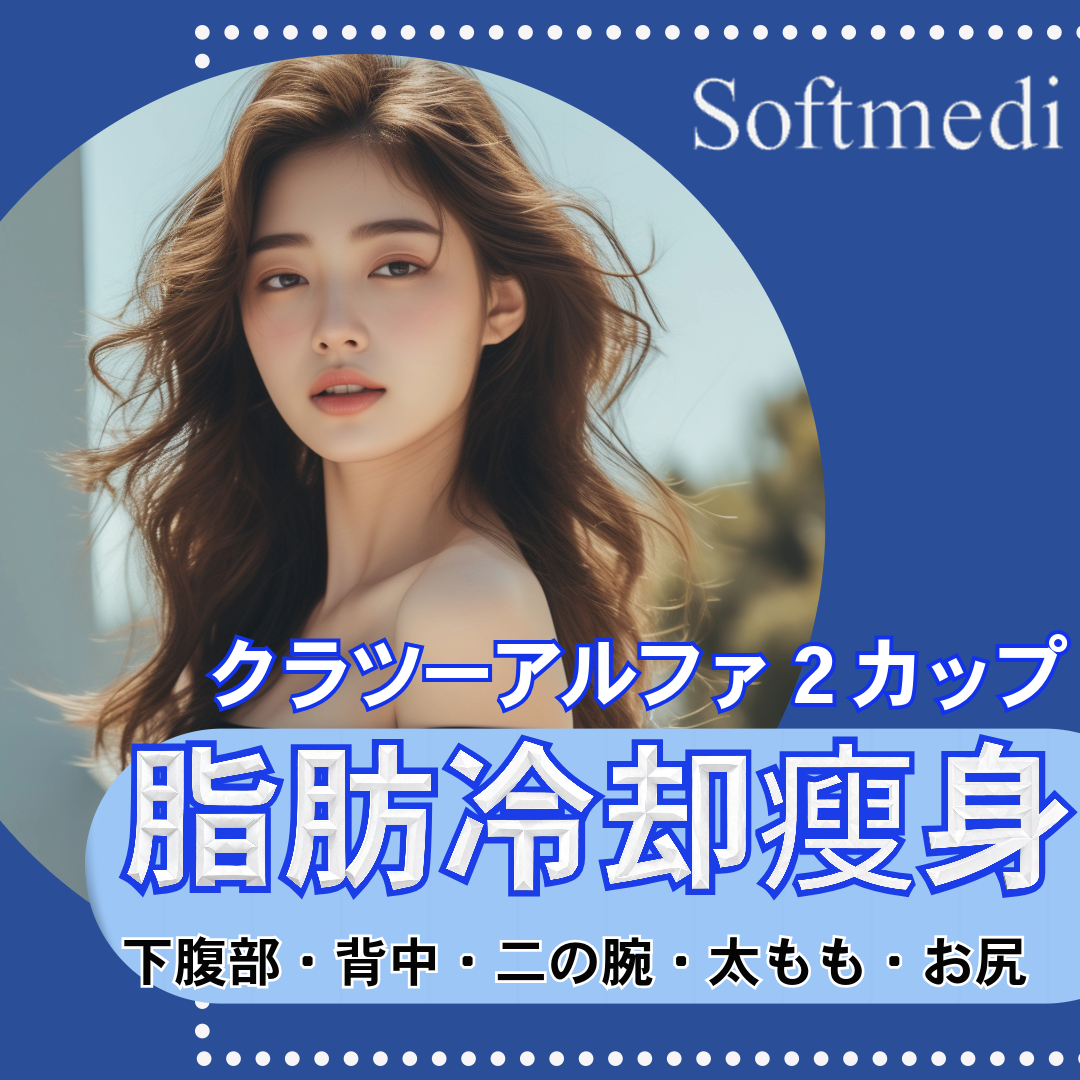 脂肪冷却瘦身｜クラツーα｜2カップ｜下腹部、背中or二の腕or太もも、お