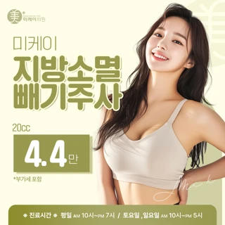 미케이 지방소멸 빼기주사_복부, 팔, 옆구리, 종아리, 허벅지, 얼굴