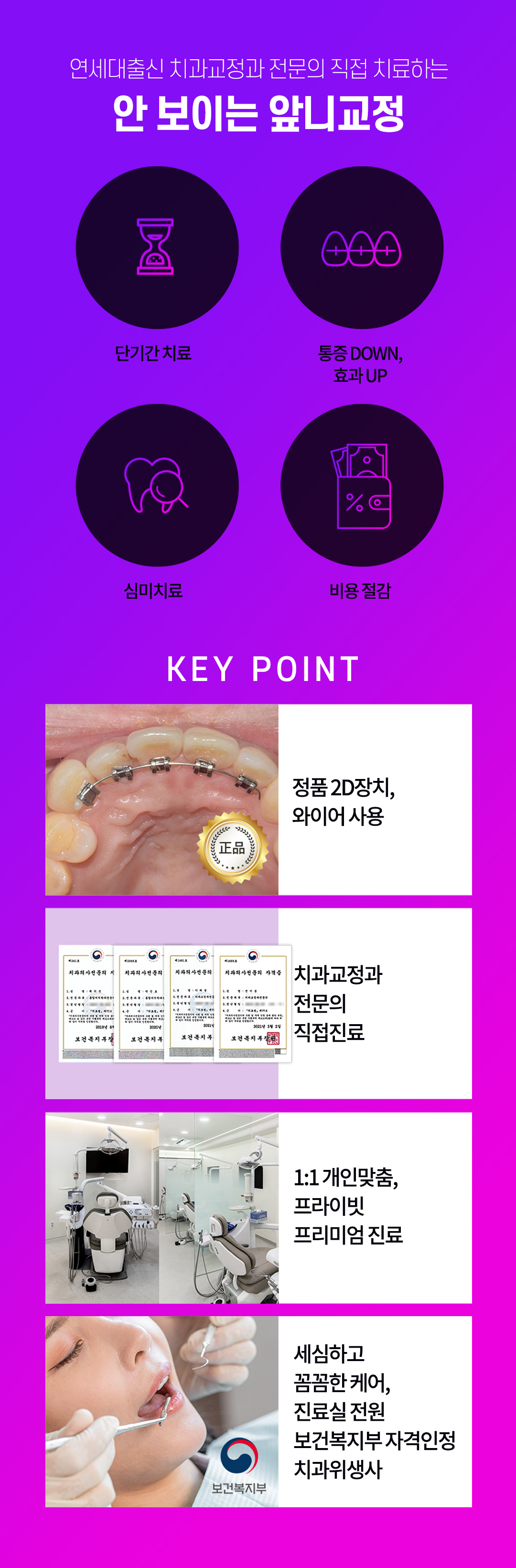 치과교정과 전문의가 직접 진료하는 심미교정, 안 보이는 앞니교정.
