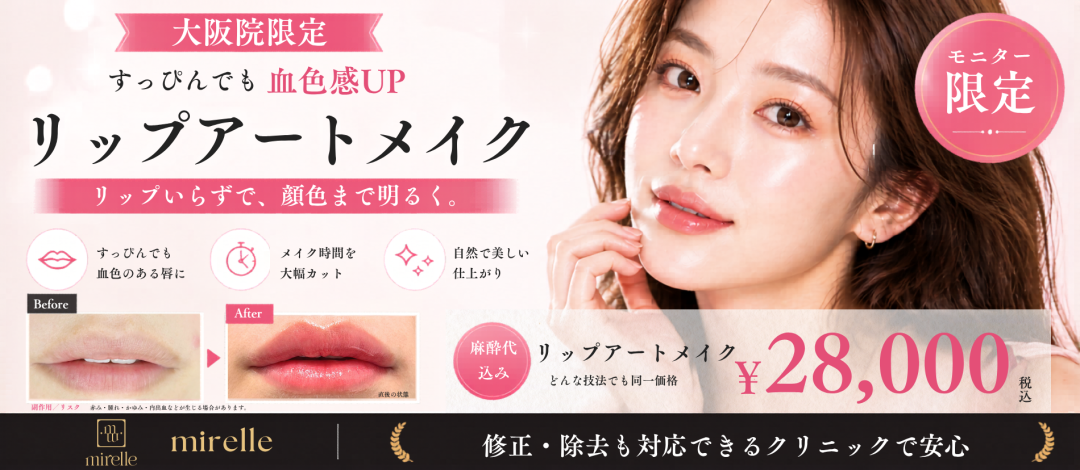 リップアートメイク1回・麻酔代込｜全ての技法同一価格！【症例件数